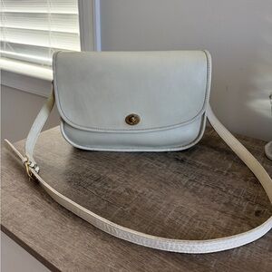 Rare Vintage Coach City Bag Bone Leather Crossbody Shoulder Bag made in USA